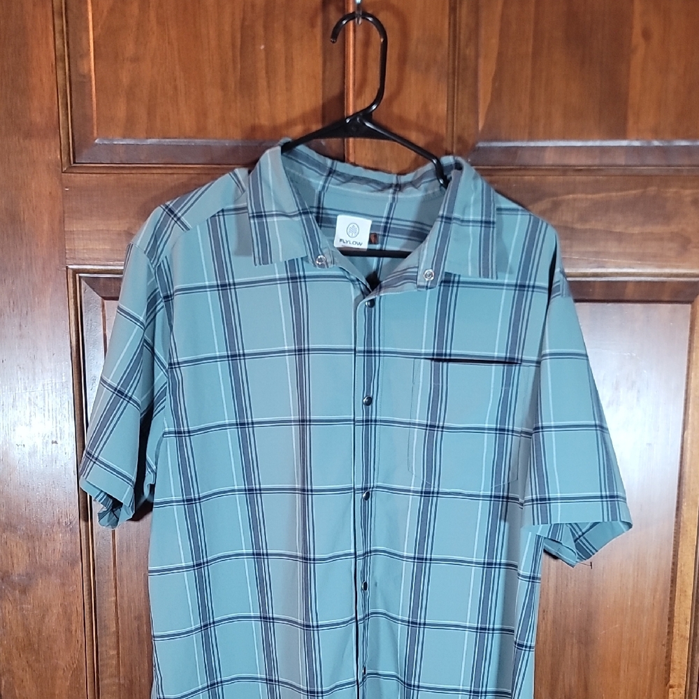 FLYLOW Green Plaid Casual Shirt